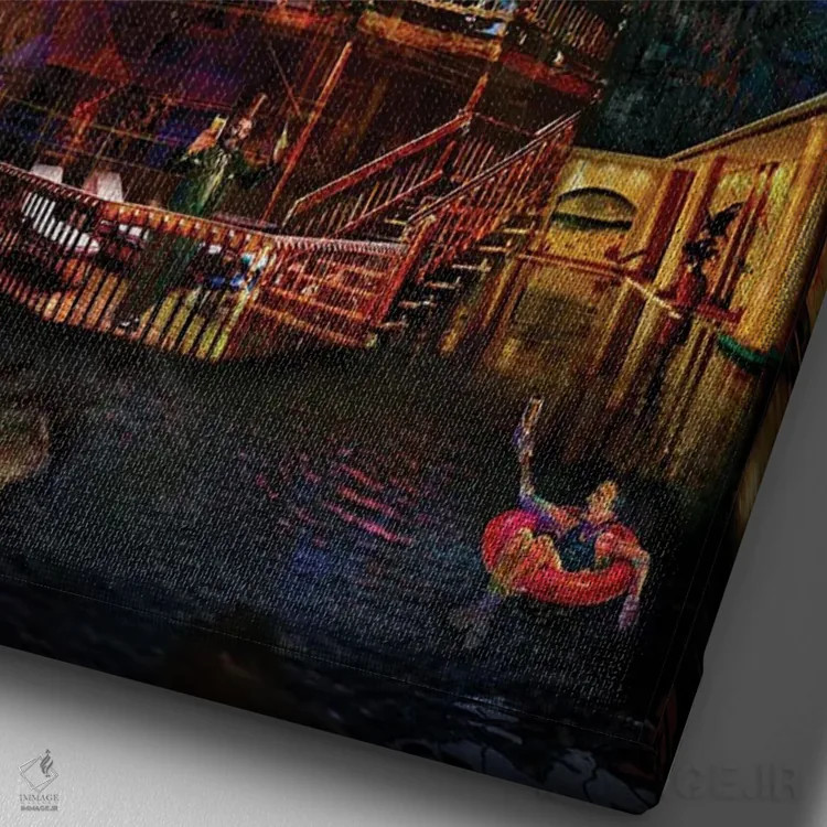 تابلو دکوراتیو رصدخانه اثر جامبی - نمای نزدیک بافت بوم