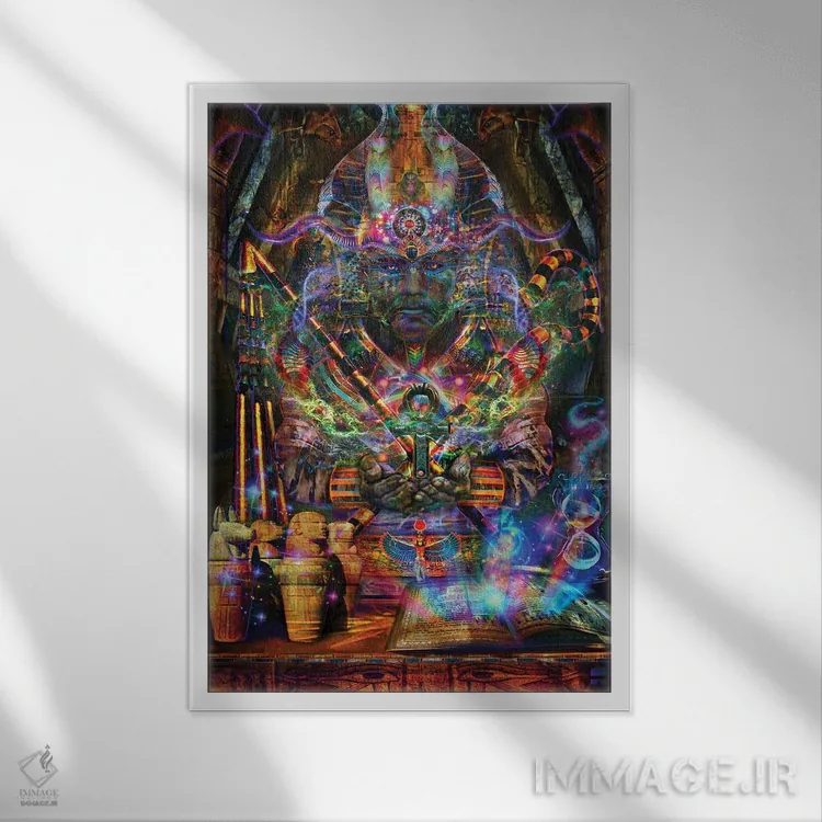 تابلو دکوراتیو اوزیریس اثر جامبی - نمای قابدار سفید