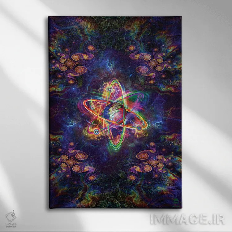 تابلو دکوراتیو روان اتمی اثر جامبی - نمای روبهرو روی دیوار
