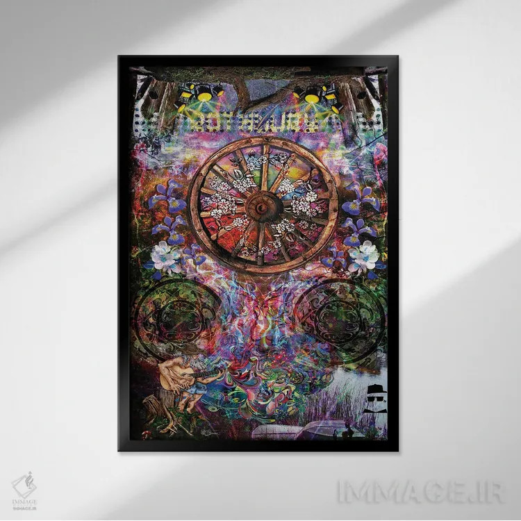 تابلو دکوراتیو روثبری اثر جامبی - نمای قابدار مشکی