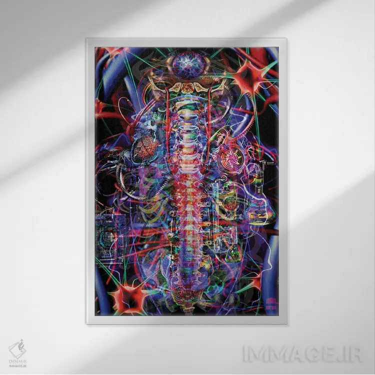 تابلو دکوراتیو ستون فقرات اثر جامبی - نمای قابدار سفید