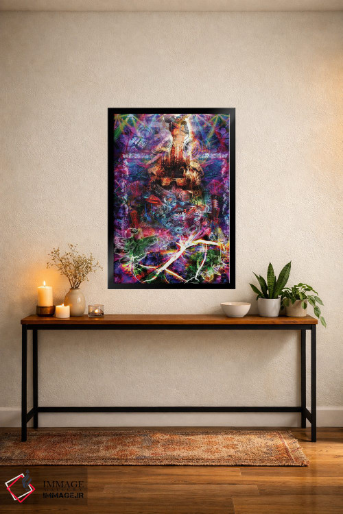 تابلو دکوراتیو خارج از چهارچوب اثر جامبی - D4B