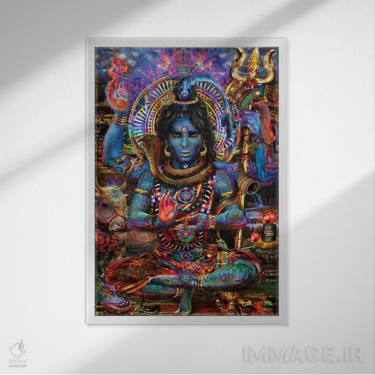 تابلو دکوراتیو شیوا اثر جامبی - نمای قابدار سفید