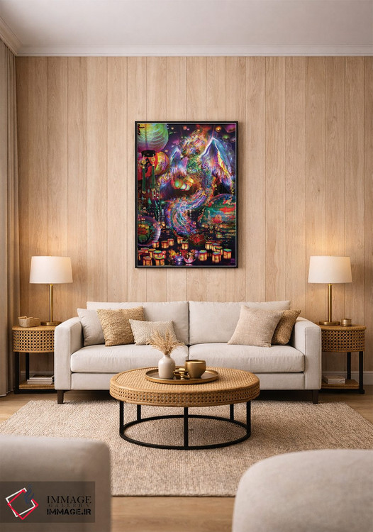 تابلو دکوراتیو ققنوس اثر جامبی - D2B