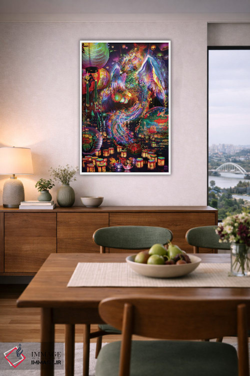 تابلو دکوراتیو ققنوس اثر جامبی - D6W