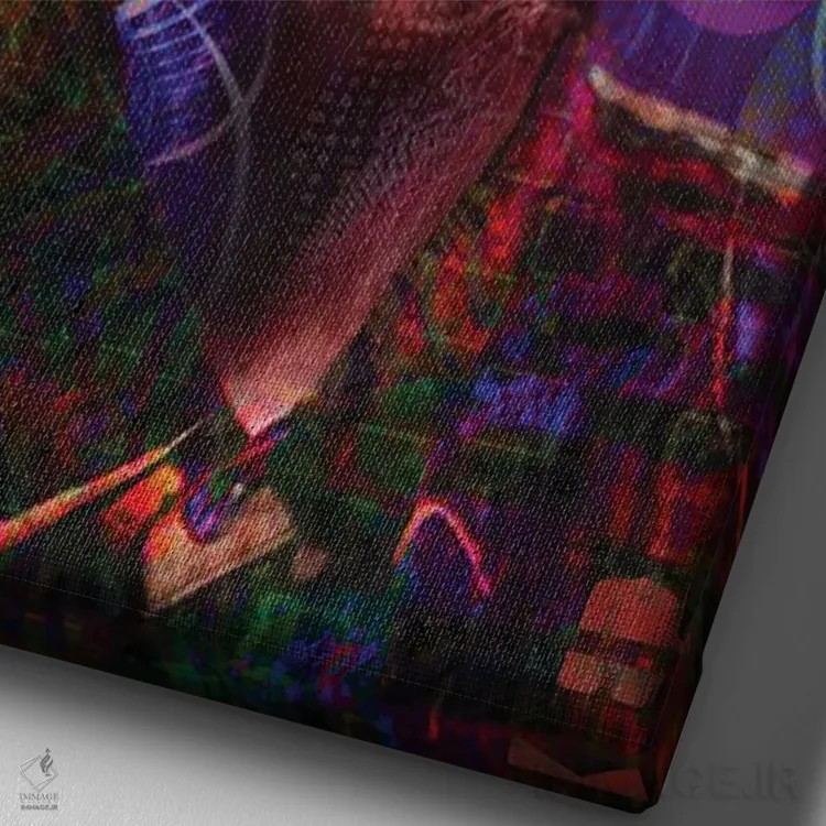 تابلو دکوراتیو تیموتی لیری اثر جامبی - نمای نزدیک بافت بوم