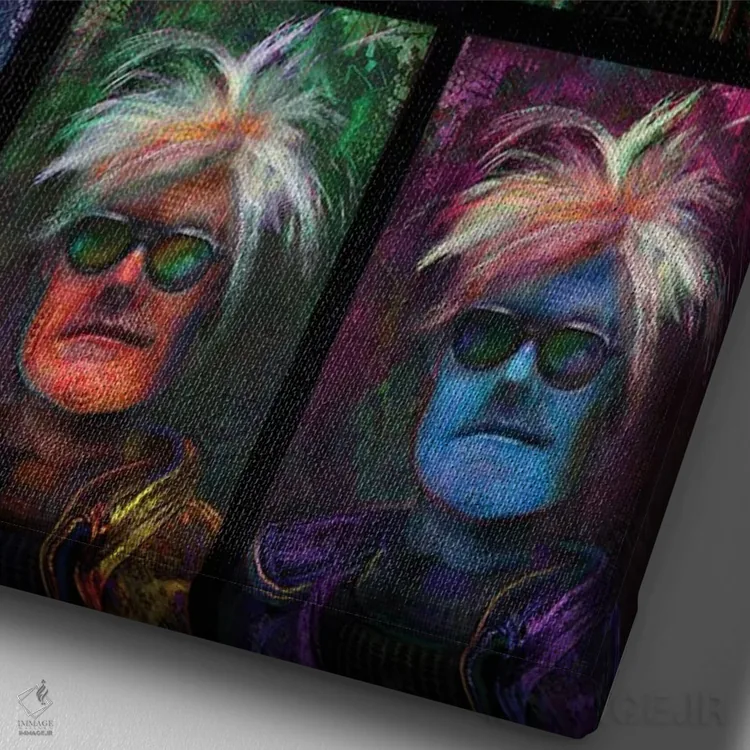 تابلو دکوراتیو وارهول اثر جامبی - نمای نزدیک بافت بوم