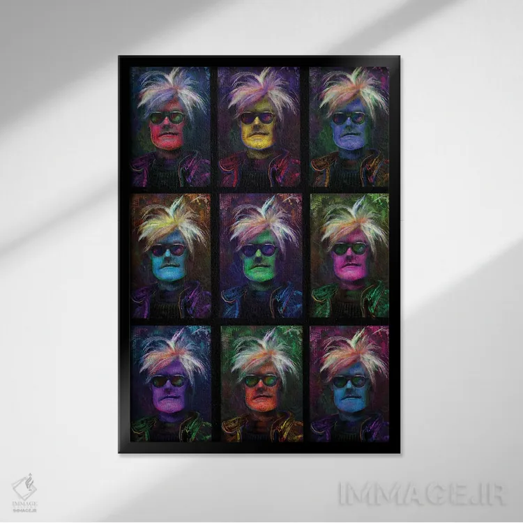 تابلو دکوراتیو وارهول اثر جامبی - نمای قابدار مشکی