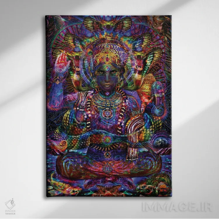 تابلو دکوراتیو ویشنو اثر جامبی - نمای روبهرو روی دیوار