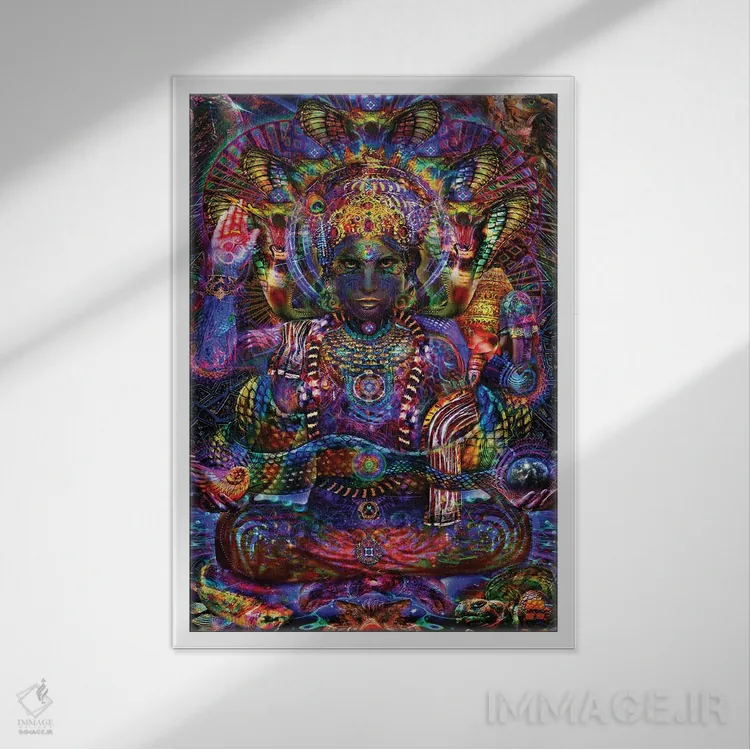 تابلو دکوراتیو ویشنو اثر جامبی - نمای قابدار سفید