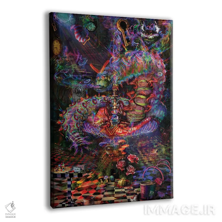 تابلو دکوراتیو کرم ابریشم سرزمین عجایب اثر جامبی - نمای پرسپکتیو محصول