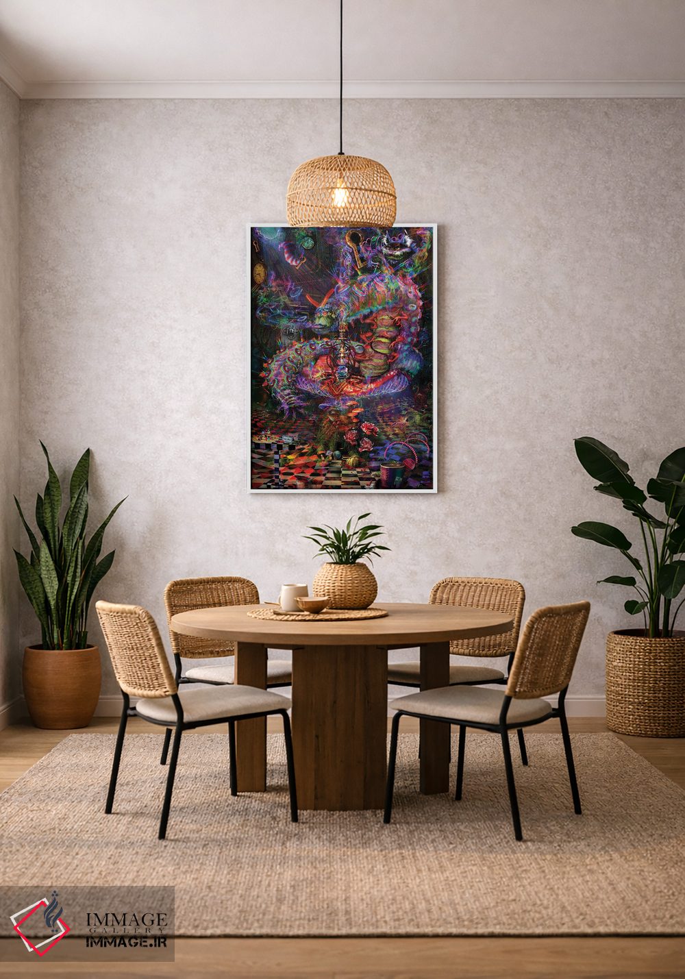 تابلو دکوراتیو کرم ابریشم سرزمین عجایب اثر جامبی - D2W