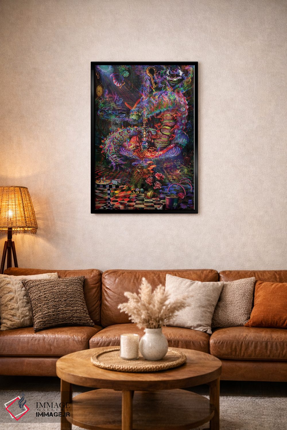 تابلو دکوراتیو کرم ابریشم سرزمین عجایب اثر جامبی - D4B