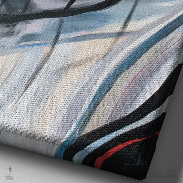 تابلو دکوراتیو راپسودی در آبی اثر جیم ویلیامز - نمای نزدیک بافت بوم