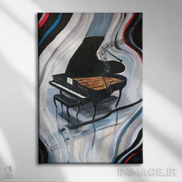 تابلو دکوراتیو راپسودی در آبی اثر جیم ویلیامز - نمای روبهرو روی دیوار