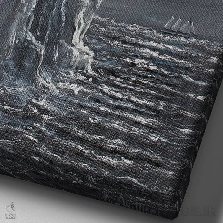 تابلو دکوراتیو فانوس دریایی اسپیلت راک اثر جیم ویلیامز - نمای نزدیک بافت بوم