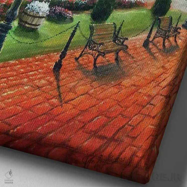 تابلو دکوراتیو میخانه لانگ گروو اثر جیم ویلیامز - نمای نزدیک بافت بوم