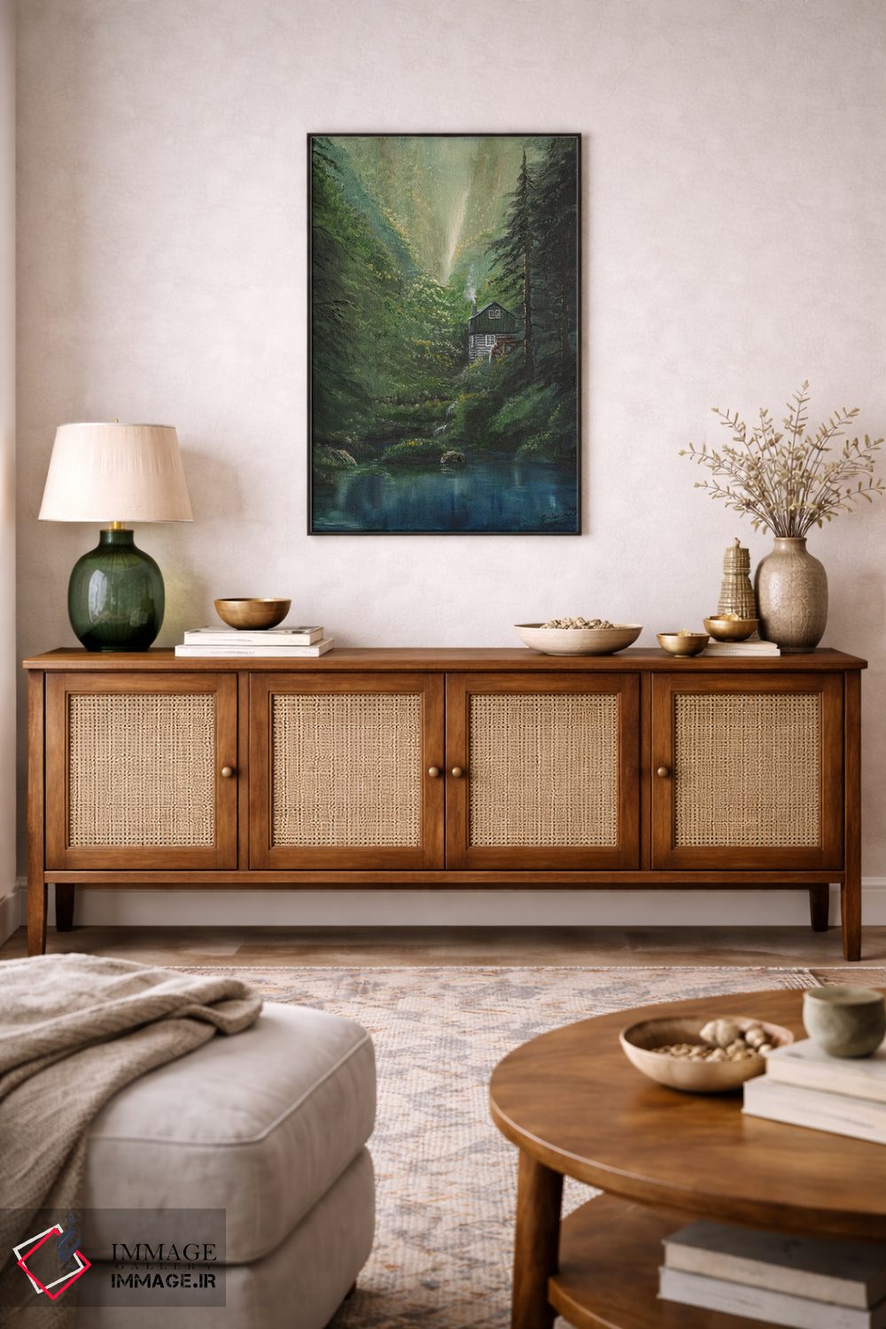 تابلو دکوراتیو کلبه دره مه آلود اثر جیم ویلیامز - D4B