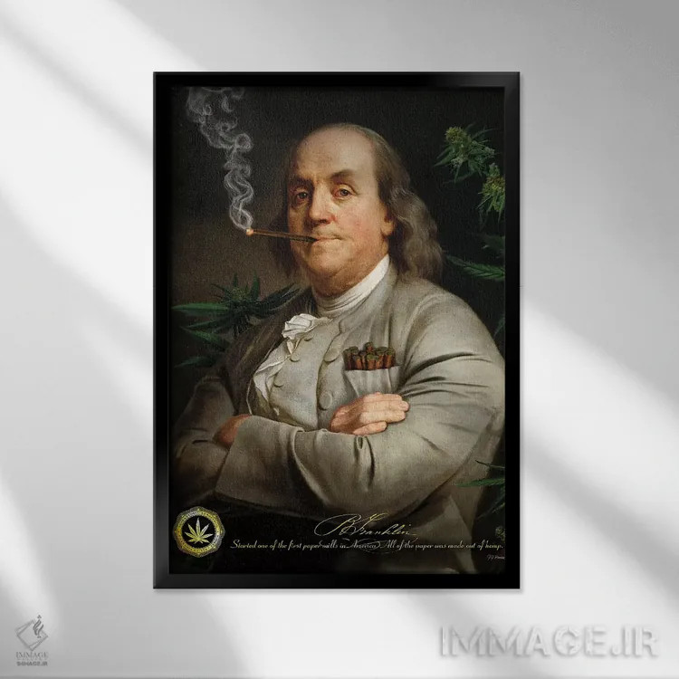 تابلو دکوراتیو سیگار بن اثر جی جی براندو - نمای قابدار مشکی