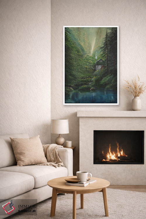 تابلو دکوراتیو کلبه دره مه آلود اثر جیم ویلیامز - D6W