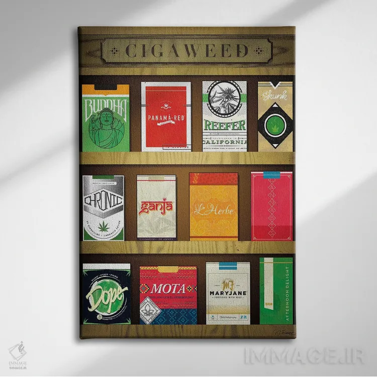 تابلو دکوراتیو سیگاروید اثر جی جی براندو - نمای روبهرو روی دیوار