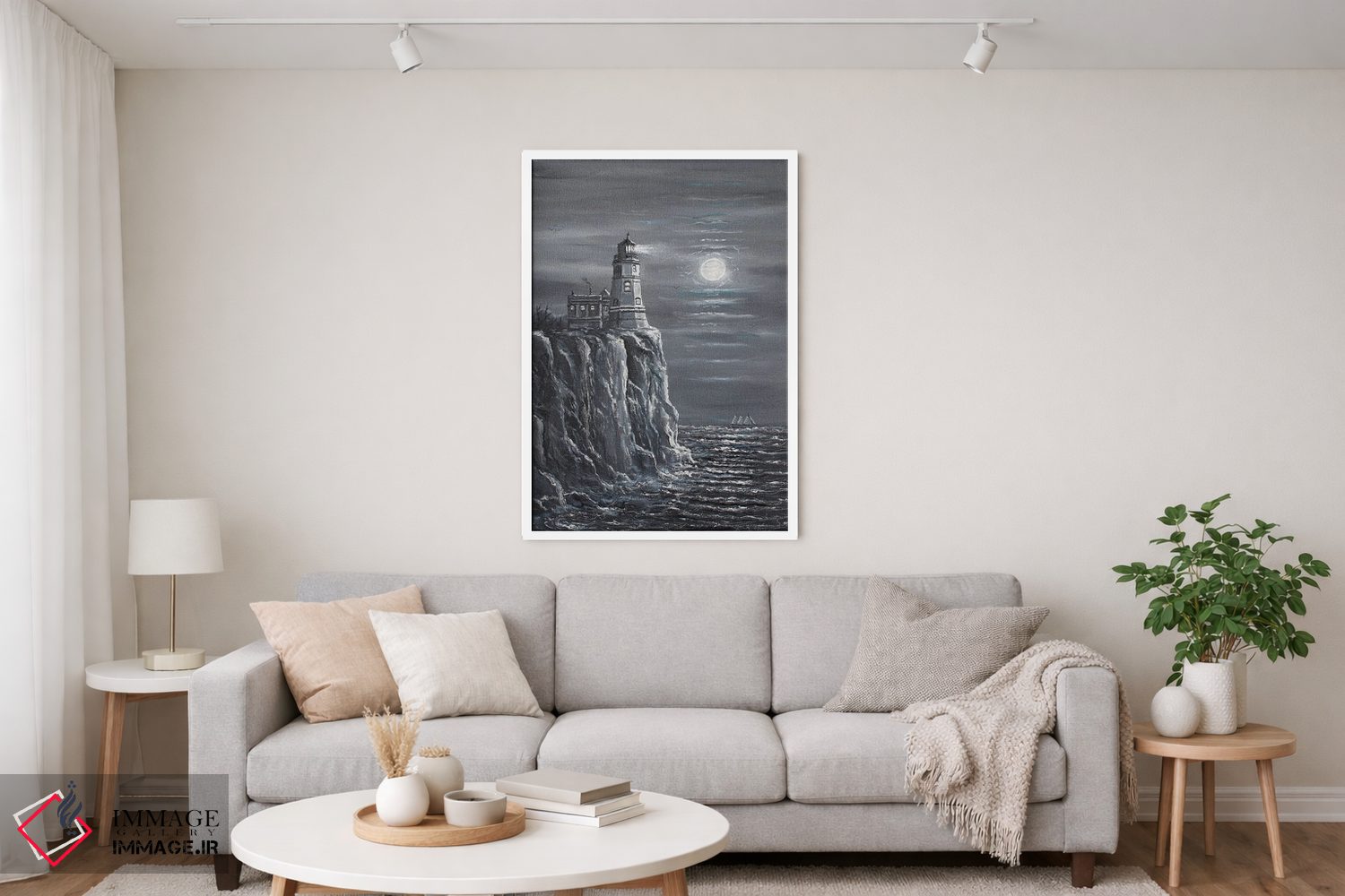 تابلو دکوراتیو فانوس دریایی اسپیلت راک اثر جیم ویلیامز - D4W