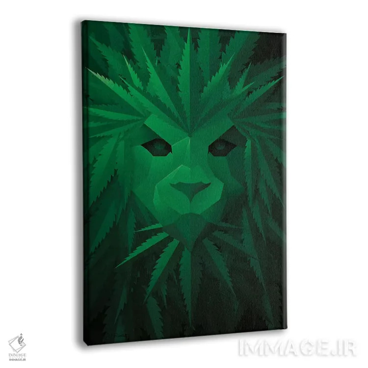 تابلو دکوراتیو شیر سبز اثر جی جی براندو - نمای پرسپکتیو محصول