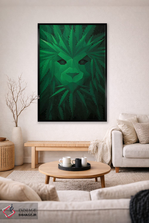 تابلو دکوراتیو شیر سبز اثر جی جی براندو - D1B