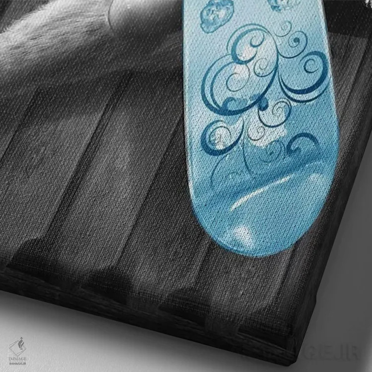 تابلو دکوراتیو اسنوبورد مرلین اثر جی جی براندو - نمای نزدیک بافت بوم