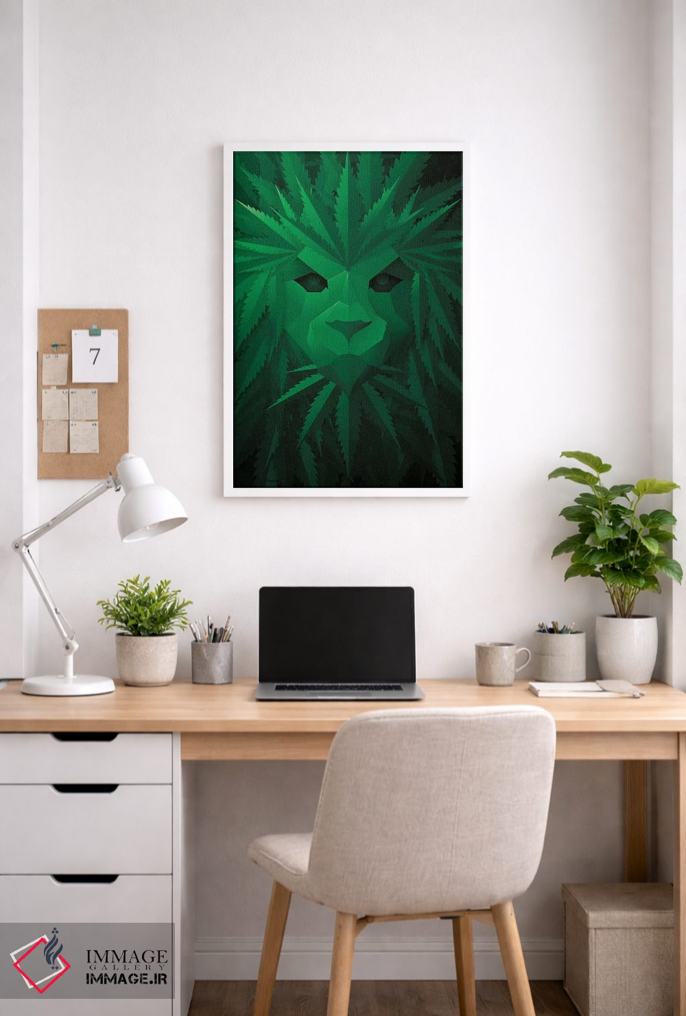 تابلو دکوراتیو شیر سبز اثر جی جی براندو - D4W