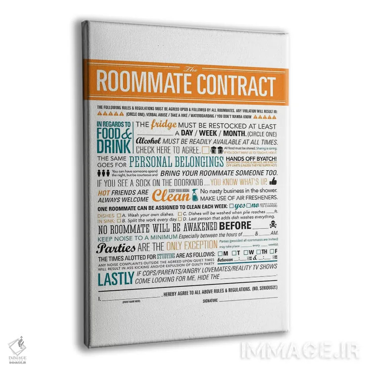 تابلو دکوراتیو قرارداد هم اتاقی اثر جی جی براندو - نمای پرسپکتیو محصول