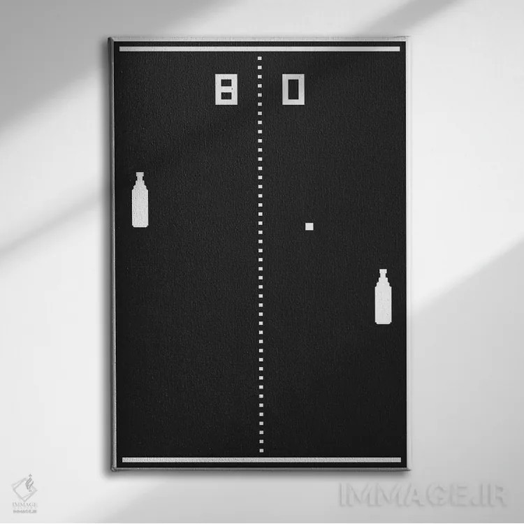 تابلو مینیمال پونگ جدید اثر جی جی براندو - نمای روبهرو روی دیوار