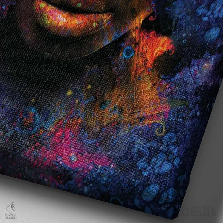 تابلو دکوراتیو اثر پروانه ای - نمای نزدیک بافت بوم