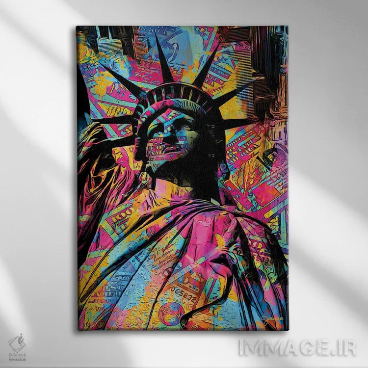 تابلو دکوراتیو تندیس آزادی اثر جسی جانسون - نمای روبهرو روی دیوار