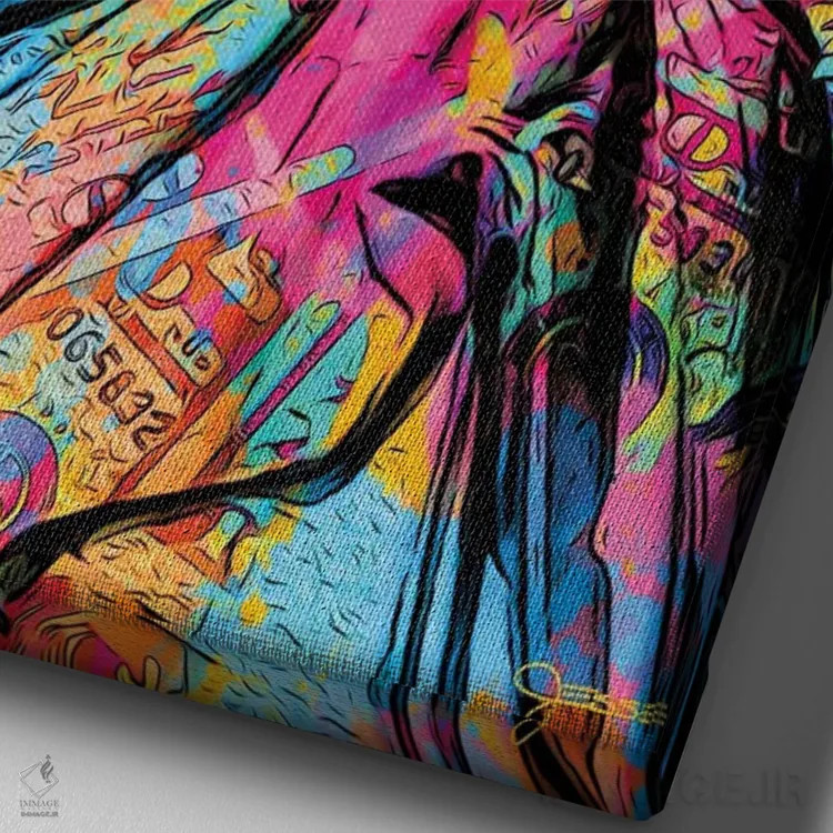 تابلو دکوراتیو تندیس آزادی اثر جسی جانسون - نمای نزدیک بافت بوم