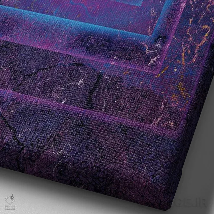 تابلو انتزاعی گوی درخشان اثر جسی جانسون - نمای نزدیک بافت بوم