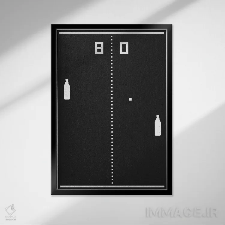 تابلو مینیمال پونگ جدید اثر جی جی براندو - نمای قابدار مشکی