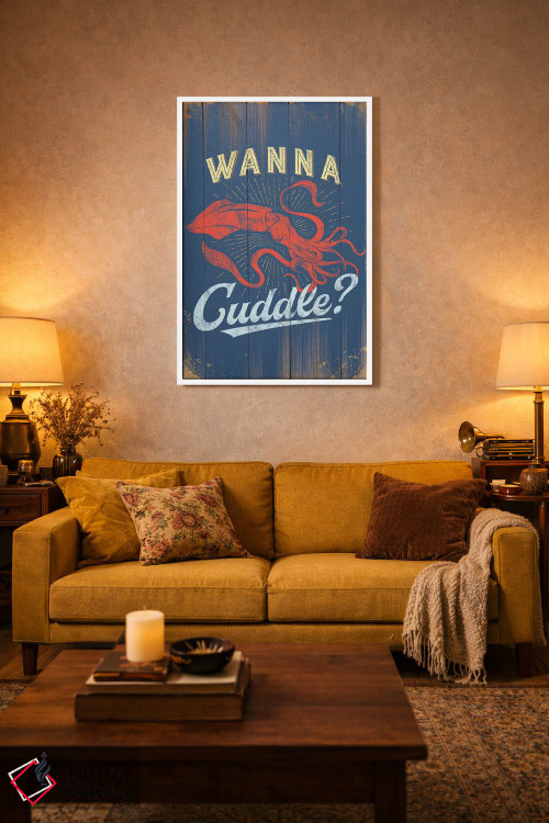 تابلو دکوراتیو می خوای بغل کنیم؟ در آبی اثر جی جی براندو - D2W