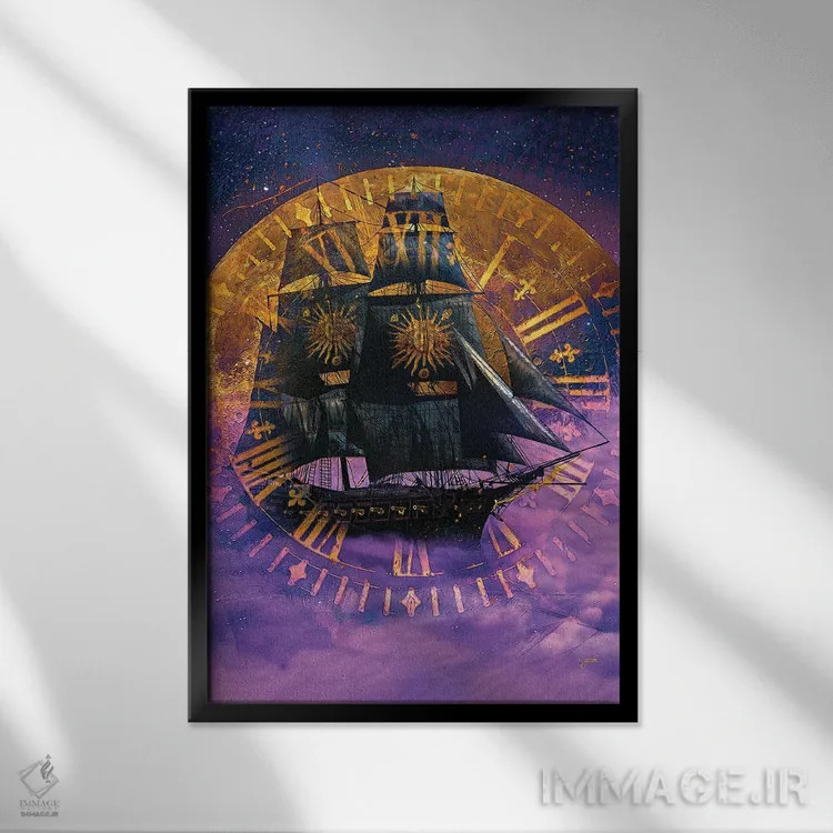 تابلو دکوراتیو بادبان بکش و برو اثر جسی جانسون - نمای قابدار مشکی