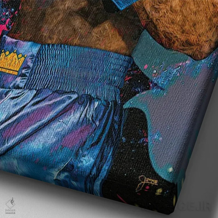 تابلو دکوراتیو شیر شاه اثر جسی جانسون - نمای نزدیک بافت بوم