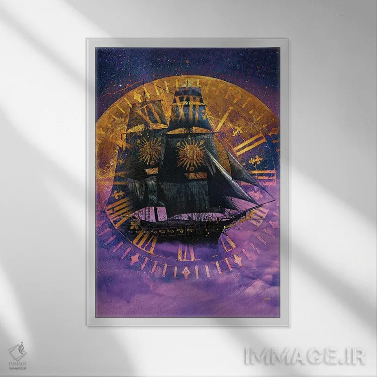 تابلو دکوراتیو بادبان بکش و برو اثر جسی جانسون - نمای قابدار سفید