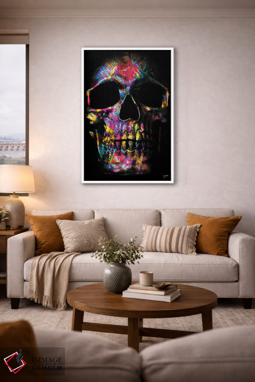 تابلو دکوراتیو جمجمه پولی صورتی اثر جسی جانسون - D2W