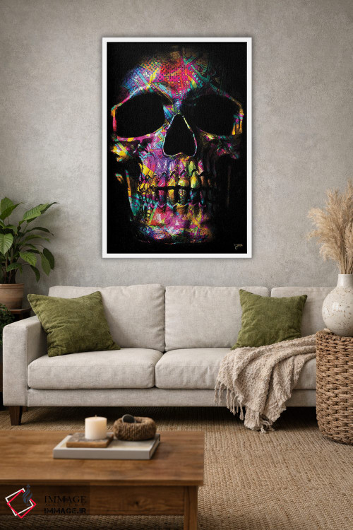 تابلو دکوراتیو جمجمه پولی صورتی اثر جسی جانسون - D1W