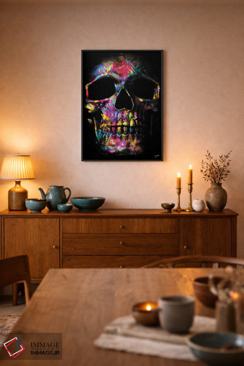 تابلو دکوراتیو جمجمه پولی صورتی اثر جسی جانسون - D6B