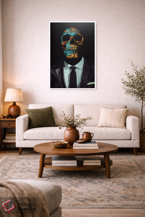 تابلو دکوراتیو جمجمه با کت وشلوار اثر جسی جانسون - D1W