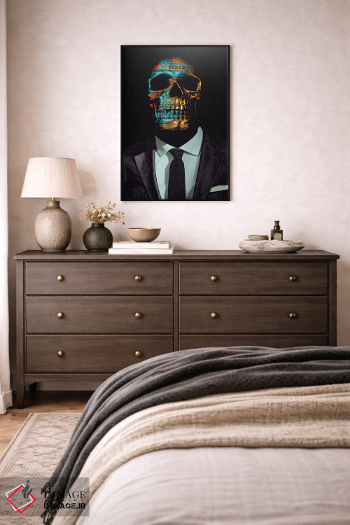 تابلو دکوراتیو جمجمه با کت وشلوار اثر جسی جانسون - D4B