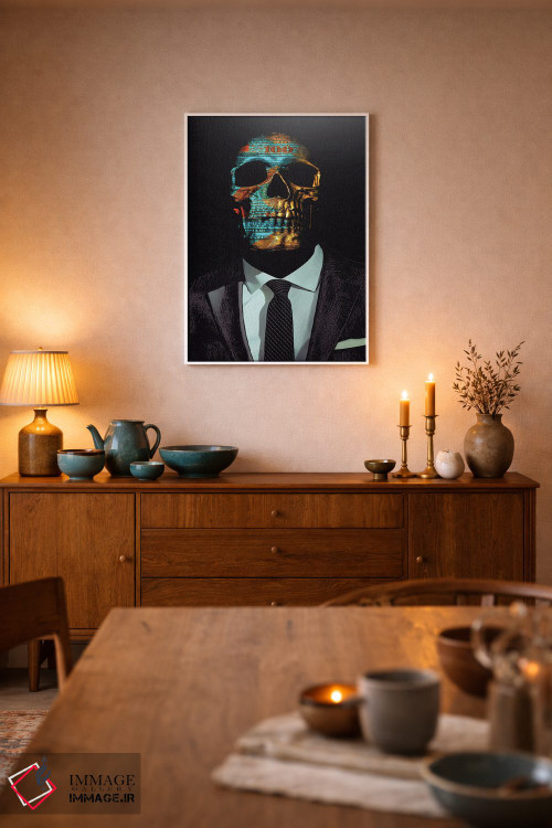 تابلو دکوراتیو جمجمه با کت وشلوار اثر جسی جانسون - D5W