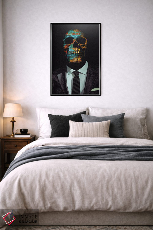 تابلو دکوراتیو جمجمه با کت وشلوار اثر جسی جانسون - D6B