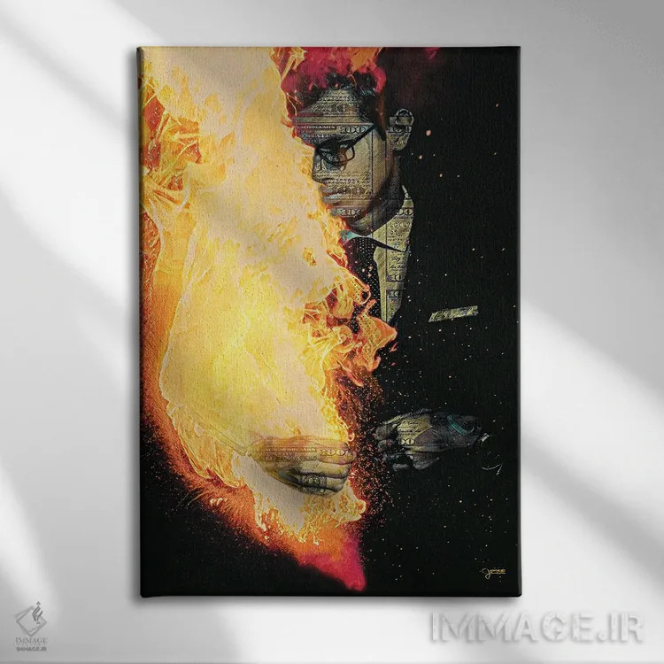 تابلو دکوراتیو جریان کار اثر جسی جانسون - نمای روبهرو روی دیوار