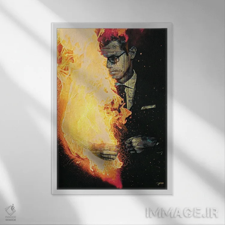 تابلو دکوراتیو جریان کار اثر جسی جانسون - نمای قابدار سفید